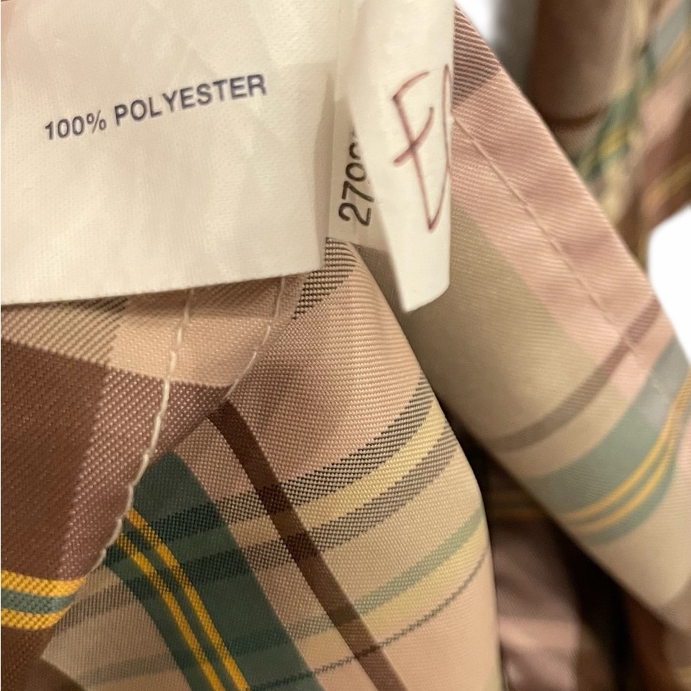 GAP Plaid Lightweight Trench in Brown, Pink & Green - Picture 4 of 4